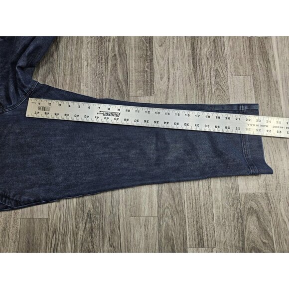 Lands' End Pants Womens 10 Blue Denim Look Cropped Straight Leg Stretch Jeans - Picture 9 of 11